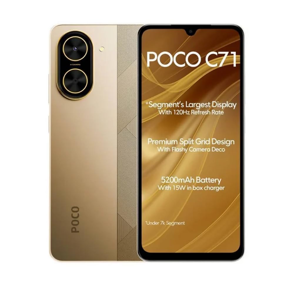 スマートフォン本体 POCO C71 3GB RAM 64GB ROM Xiaomi Mobile Phone Poco C71 3GB RAM 64GB ROM Gold : Amazon.sg